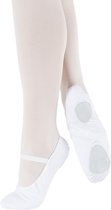 Ballet Slippers BAE23-M Linnen Ballet Gymschoenen Slippers - wit - maat 28, UK c10