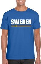 Blauw Zweden supporter t-shirt voor heren S