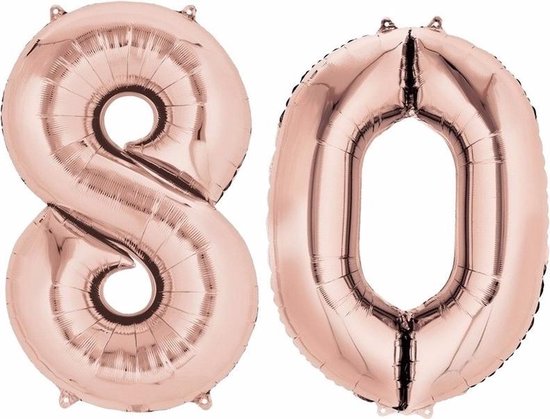 Folie ballon cijfer 80 rose goud | bol.com