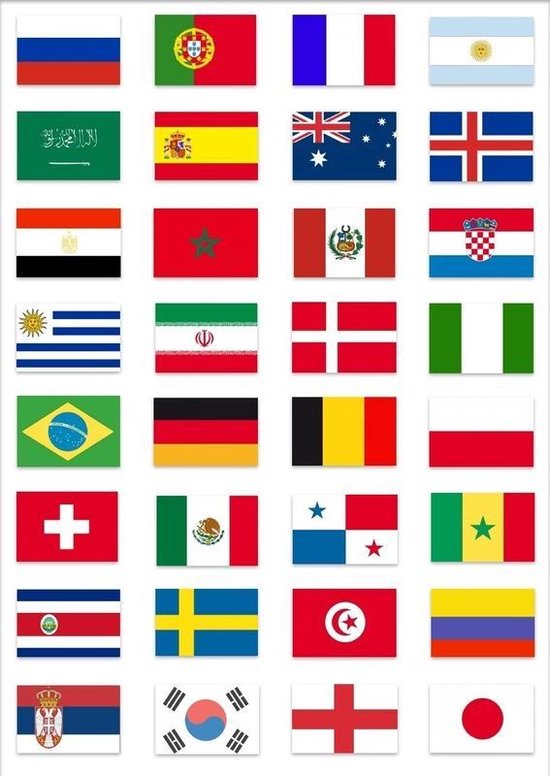 WK voetbal 2018 landen vlaggen pakket | bol.com