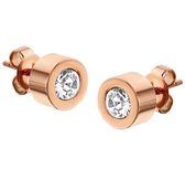 The Jewelry Collection Oorknoppen Strass 7 mm - Staal