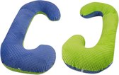 Body pillow - 240 cm - minky dot - groen blauw