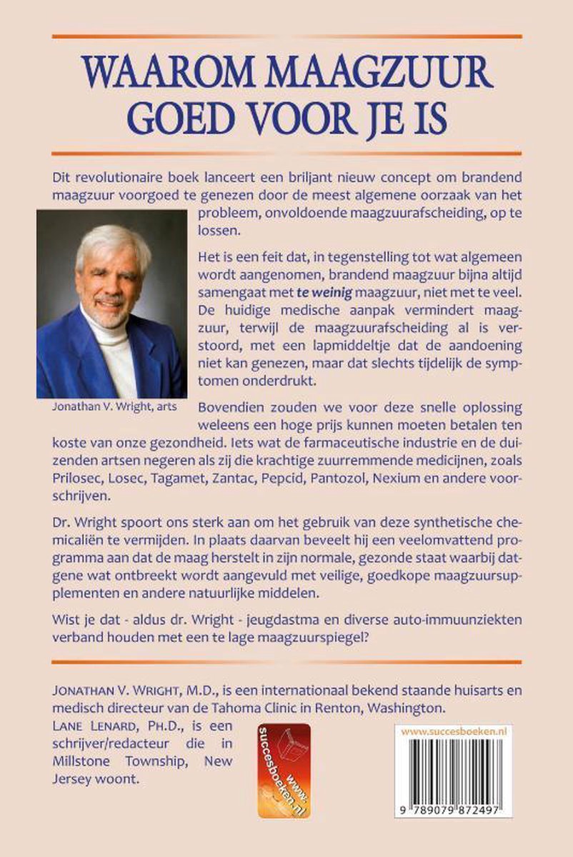 Bol Com Waarom Maagzuur Goed Voor Je Is 9789079872497 Jonathan V Wright Boeken