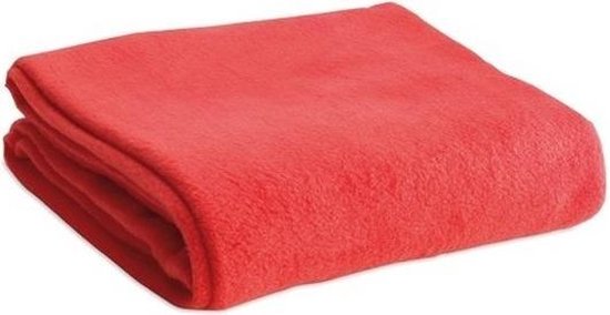Onderdrukken convergentie Nationale volkstelling Fleece deken/plaid rood 120 x 150 cm | bol.com