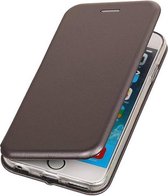 Slim Folio Case - Book Case Telefoonhoesje - Folio Flip Hoesje - Geschikt voor iPhone 6 Plus - Grijs