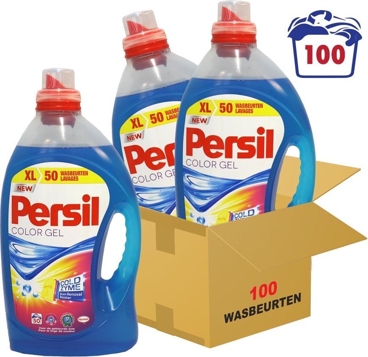 Persil colour gel - volumedoos 100 wasbeurten - vloeibaar wasmiddel