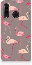 Huawei P30 Lite Uniek Standcase Hoesje Flamingo