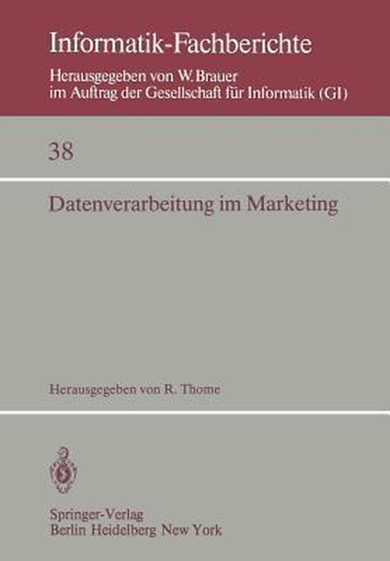Informatik-Fachberichte38- Datenverarbeitung im Marketing - cover