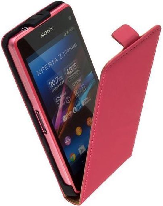 Roze Lederen Telefoonhoesje Sony Xperia Mini Compact | bol.com
