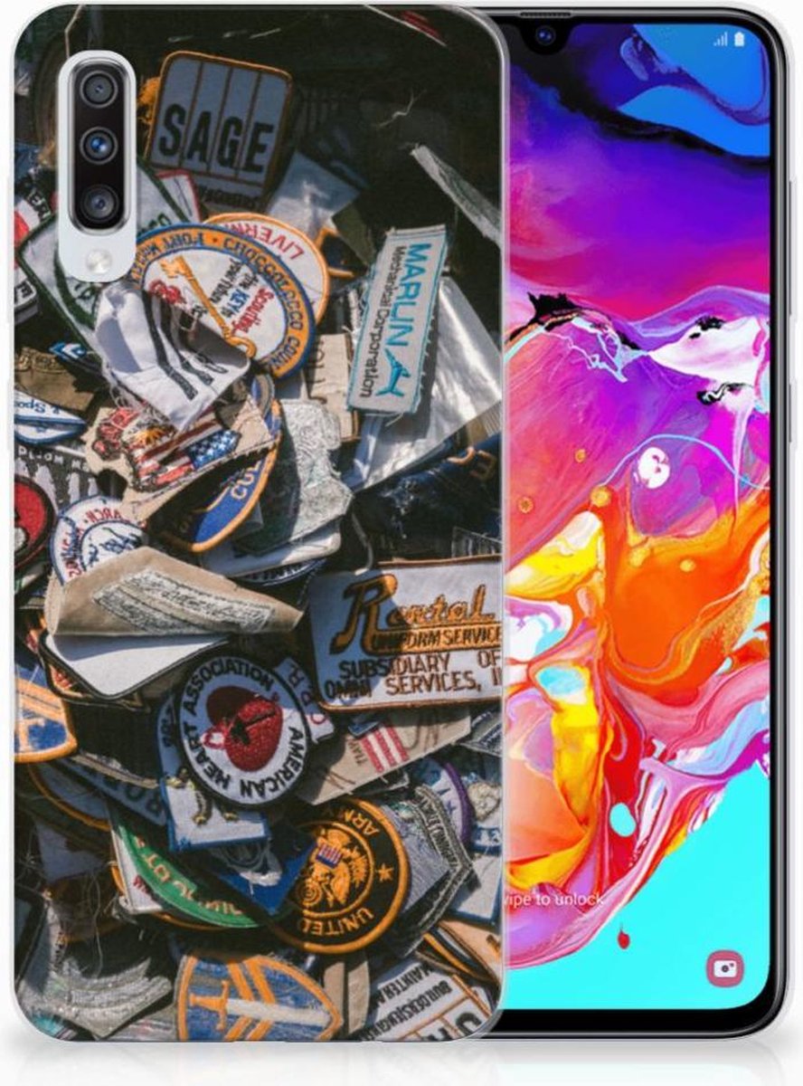 Samsung Galaxy A70 Siliconen Hoesje met foto Badges