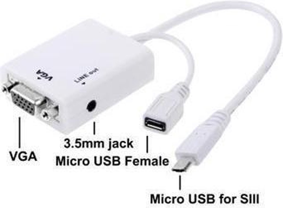 baden Antagonist Uitvoerbaar EverTech MHL Micro USB to VGA+Audio Adapter | bol.com