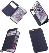 View Cover Navy Blue Apple iPhone 6 Plus Stand Case TPU BookStyle Hoesjes