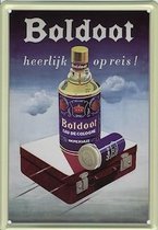 Boldoot reclame Heerlijk op Reis reclamebord 20x30 cm