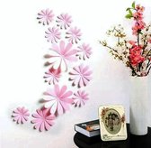 3D Bloemen Rose (12 Stuks) - Muursticker / Muurdecoratie voor Kinderkamer / Babykamer / Woonkamer