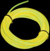 EL Wire / Draad - Geel / Yellow 1 meter - met 3 volt omvormer