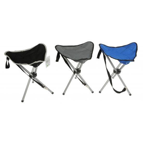 Zwarte opvouwbare lichtgewicht campingkruk/visserskruk 31 x 50 cm - Outdoor/vakantie - Inklapbaar stoeltje/krukje — afbeelding 3