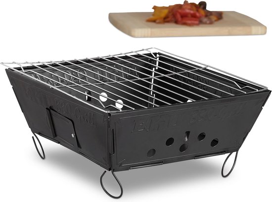 outdoor houtskool barbecue - opvouwbaar - tafelbarbecue - bbq van staal - zwart | bol.com