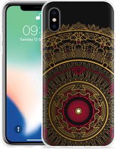 Geschikt voor Apple iPhone X Hoesje Mandala Fantasie - Designed by Cazy