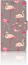 Geschikt voor Samsung Galaxy S10 Hoesje Bookcase Flamingo