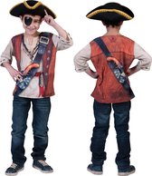 Kostuum | 3D T Shirt Piraat | Jongens| Maat 4-5Y | Verkleedkleding