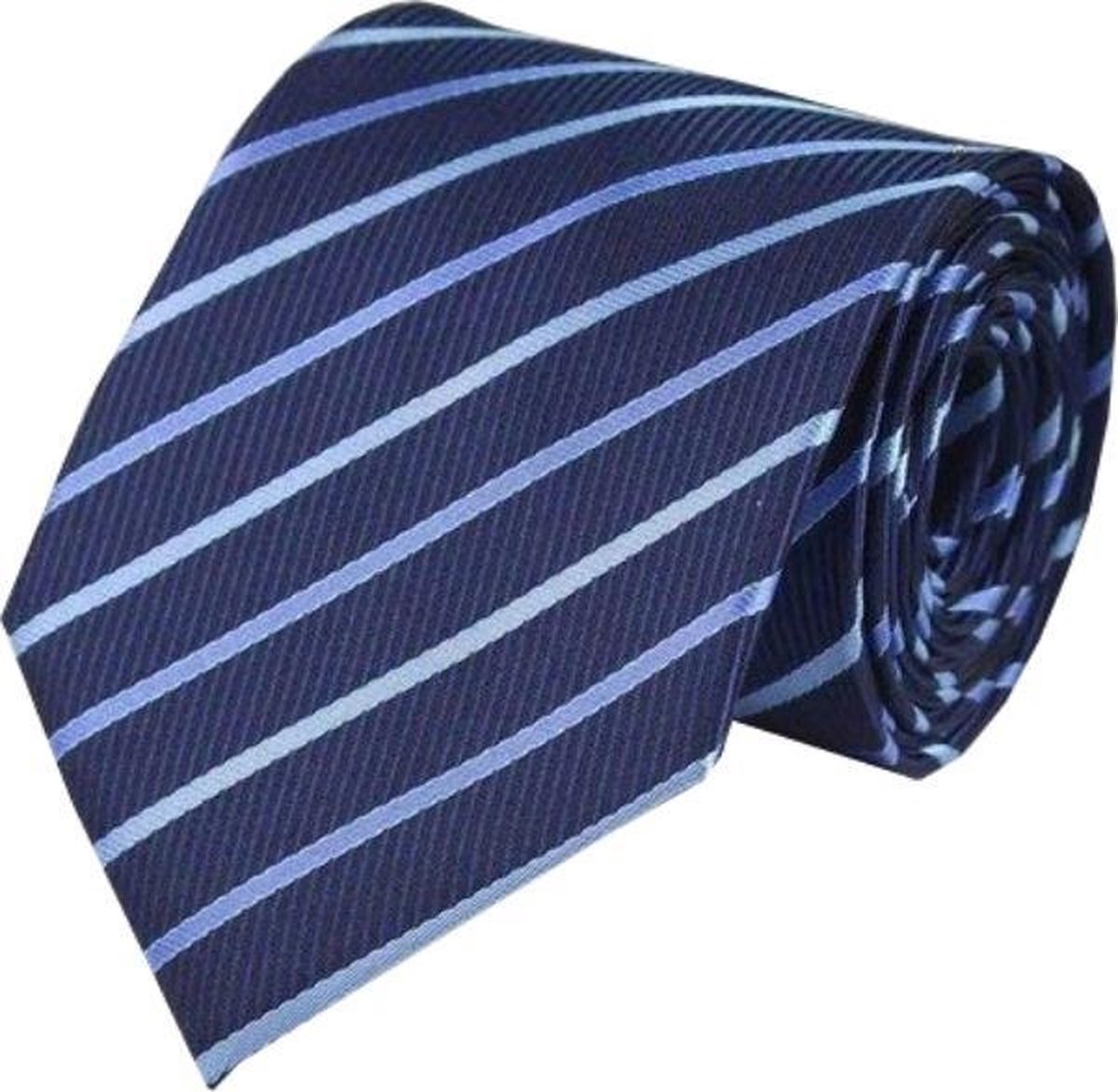 Fako Fashion® - Luxe Stropdas - 145cm - 8cm - Blauw/Lichtblauw Gestreept