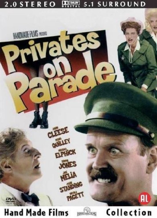 DVD-hoes van Privates On Parade met acteurs John Cleese en Nigel Hawthorne. Met DOLBY DIGITAL 5.1 SURROUND.
