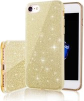 iPhone 5, 5s & SE Hoesje - Glitter Back Cover - Goud