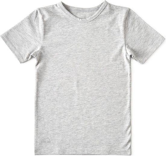 Little Label - t-shirt roundneck - grey melee 4Y - maat: 98/104 - bio-katoen