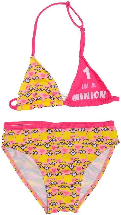 Minions taille de bikini 98-104 rose / jaune