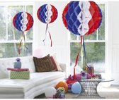 3x feestversiering decoratie bollen in Amerikaanse kleuren 30 cm