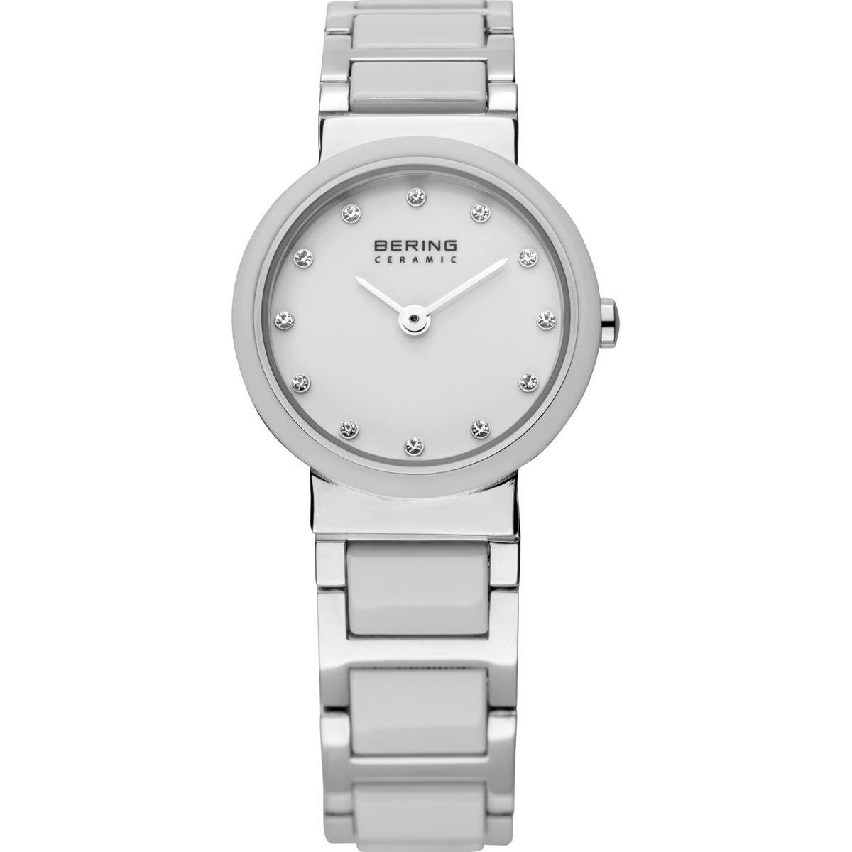 BERING Ceramic 10725-754 - Horloge - Staal | Keramiek - Zilverkleurig | Wit - Ø 25 mm