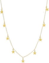 daytodaylooks - Ketting met kleine sterretjes - Small star choker - Tiny star necklace - Ster ketting - Nikkelvrij - Goudkleurig