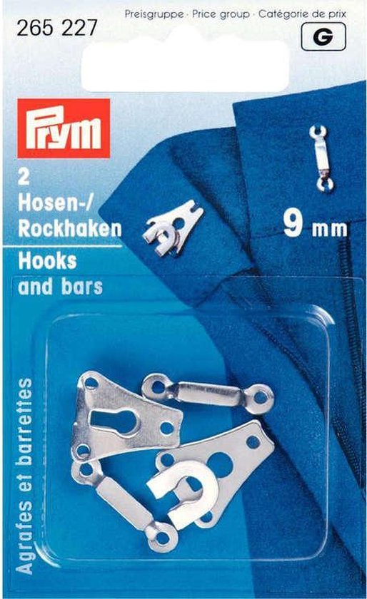 Broekhaken 9 mm - 2 stuks