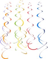 AMSCAN - 12 gekleurde spiralen hangversiering - Decoratie > Slingers en hangdecoraties