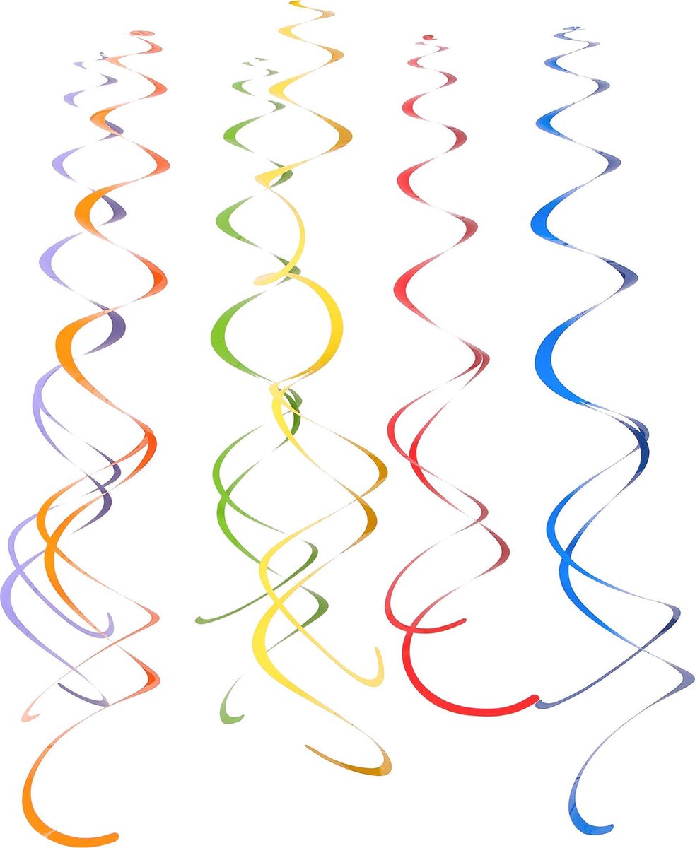 Amscan - Swirls Regenboog (12 stuks)