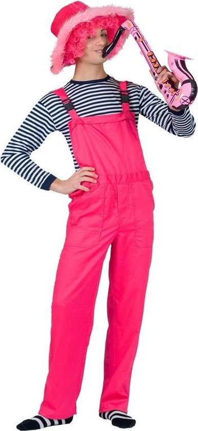 Tuinbroek - neon roze - verkleedkleding voor volwassenen - Carnavalskleding S