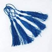 Tassels (kwastjes), 80x6mm (130mm met lus), blauw, voor al uw creatieve ideeën. Verkocht per 50 stuks