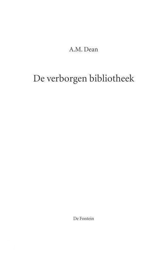 Titelpagina: A.M. Dean, De verborgen bibliotheek, De Fontein.