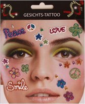 gezicht tattoo sticker - flower power -