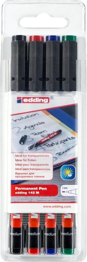 Edding 142 M Permanent Pen - Brown - 10 Pens - Round Nib 1 Mm - Pen For Writing On Glass, Plastic, Foils And Smooth Surfaces - Permanent - View #3
