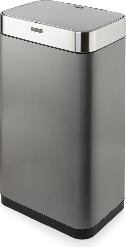 Makkelijk te lezen papier Stralend Tower Afvalemmer - Rechthoek - Sensor - 75 liter - Titanium | bol.com