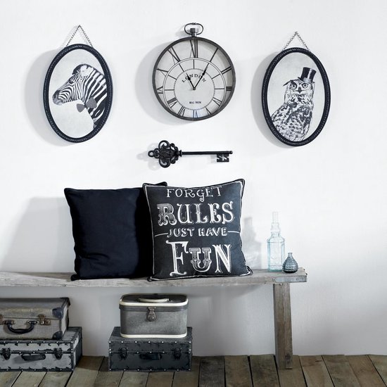 Graham & Brown Oswald Owl Canvas Zwart/wit 50x35 cm