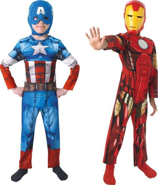 Duo kostuum van Captain America™ en Iron Man™ voor jongens -  Verkleedkleding - 110/116" | bol.com