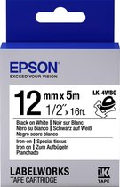 Epson Label Cartridge Iron on LK-4WBQ Black/White 12mm (5m)