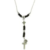 Heaven Eleven heren ketting Onyx Silver Cross