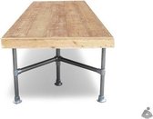 Van Abbevé Steigerhouten Tafel 106 met Steigerbuis Zest Frame