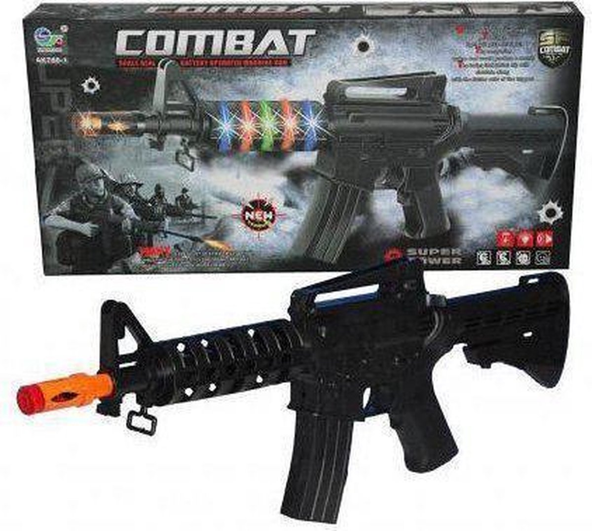 stap Ga lekker liggen Onophoudelijk Combat speelgoed geweer met licht en geluid | bol.com