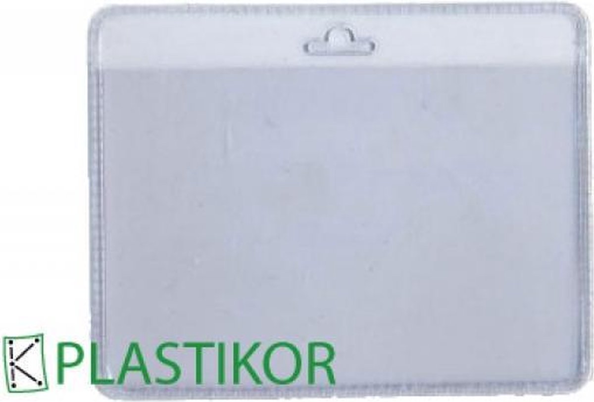 Plastikor badgehouder 75x95mm, CREDITCARD FORMAAT. - 25 Stuks
