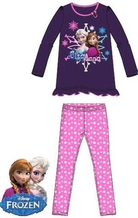 R Gaan wandelen brandwond Frozen pyjama maat 128, paars/roze pyjama 100% katoen | bol.com