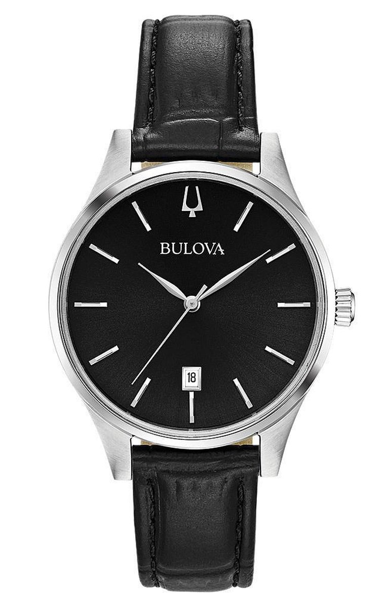 Bulova Classic 96M147 Horloge - Leer - Zwart - Ø 35 mm